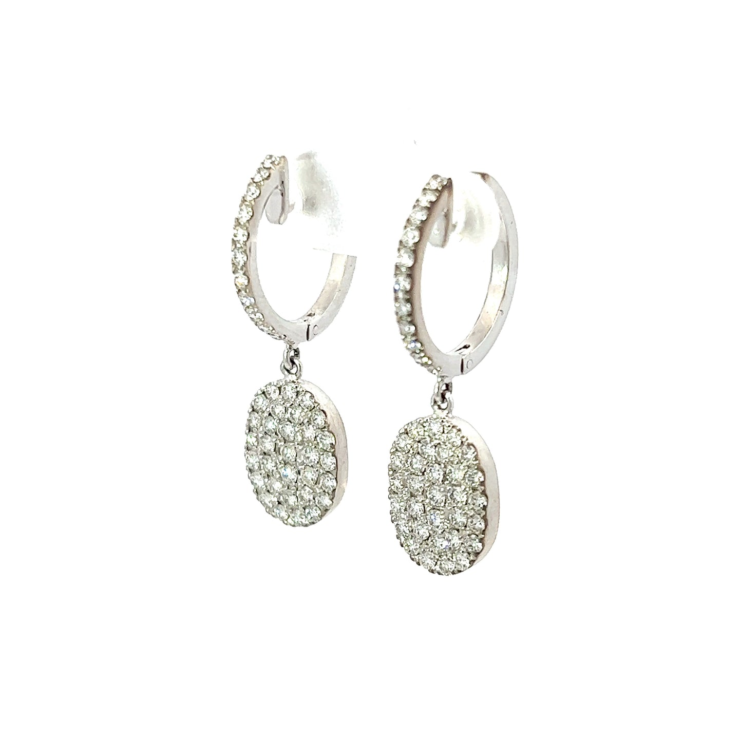 Earrings w/ Diamonds 18K White Gold