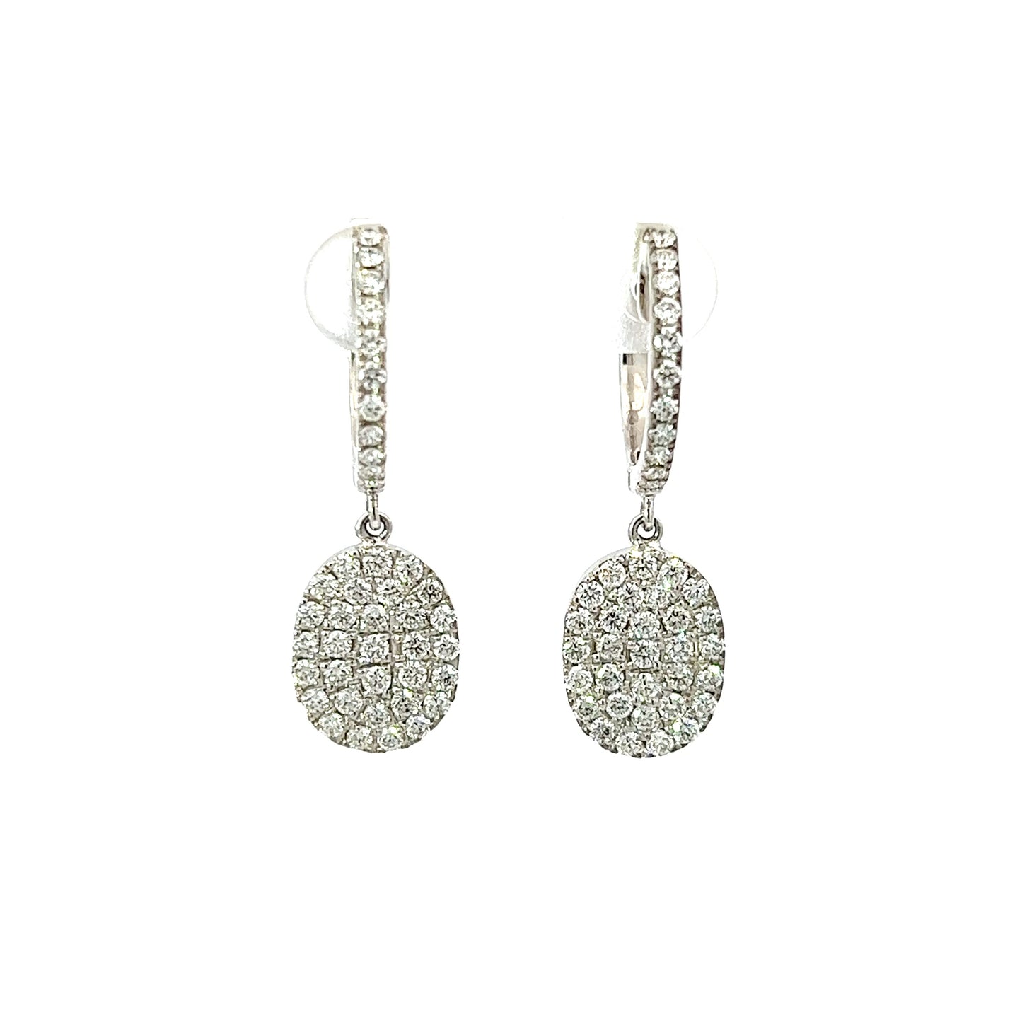 Earrings w/ Diamonds 18K White Gold