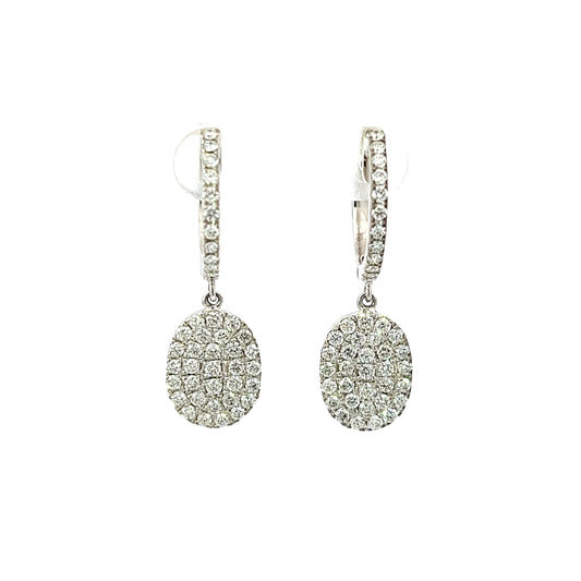 Earrings w/ Diamonds 18K White Gold