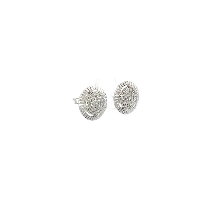 Earrings w/ Diamonds 18K White Gold