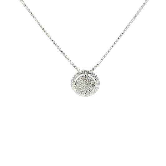 Pendant w/ Diamonds 18K White Gold