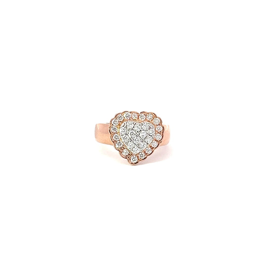 Lady's Ring Heart w/ Diamonds 18K Rose Gold