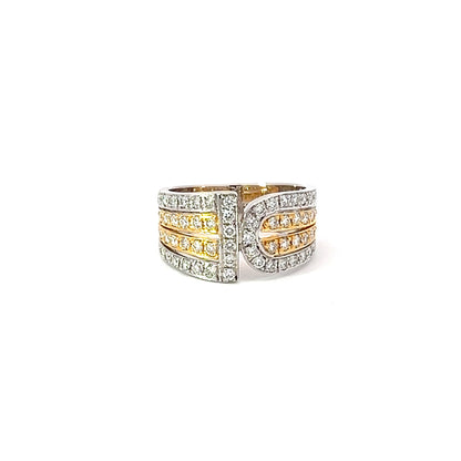 Lady's Ring w/ Diamonds 18K Yellow Gold & White Gold