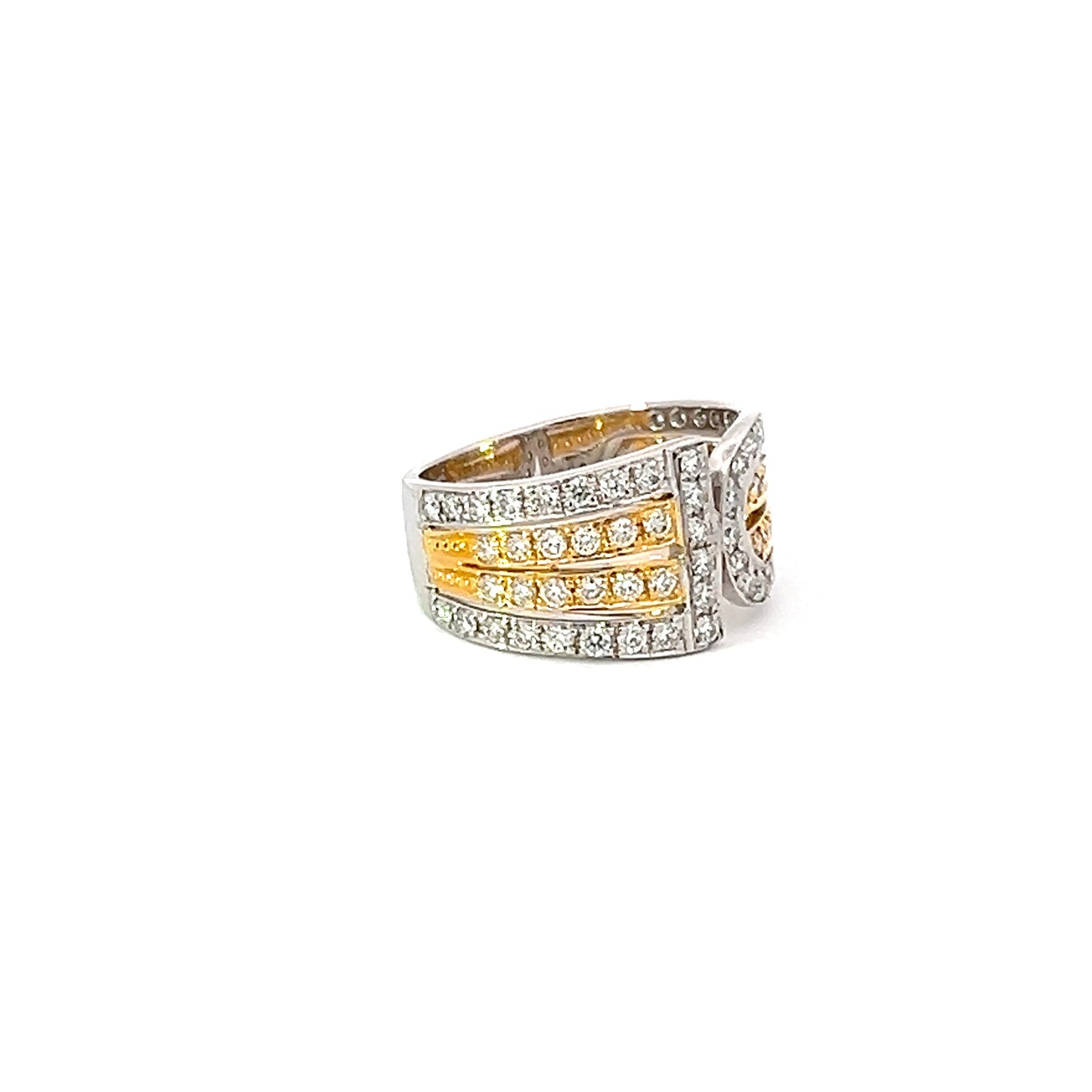 Lady's Ring w/ Diamonds 18K Yellow Gold & White Gold