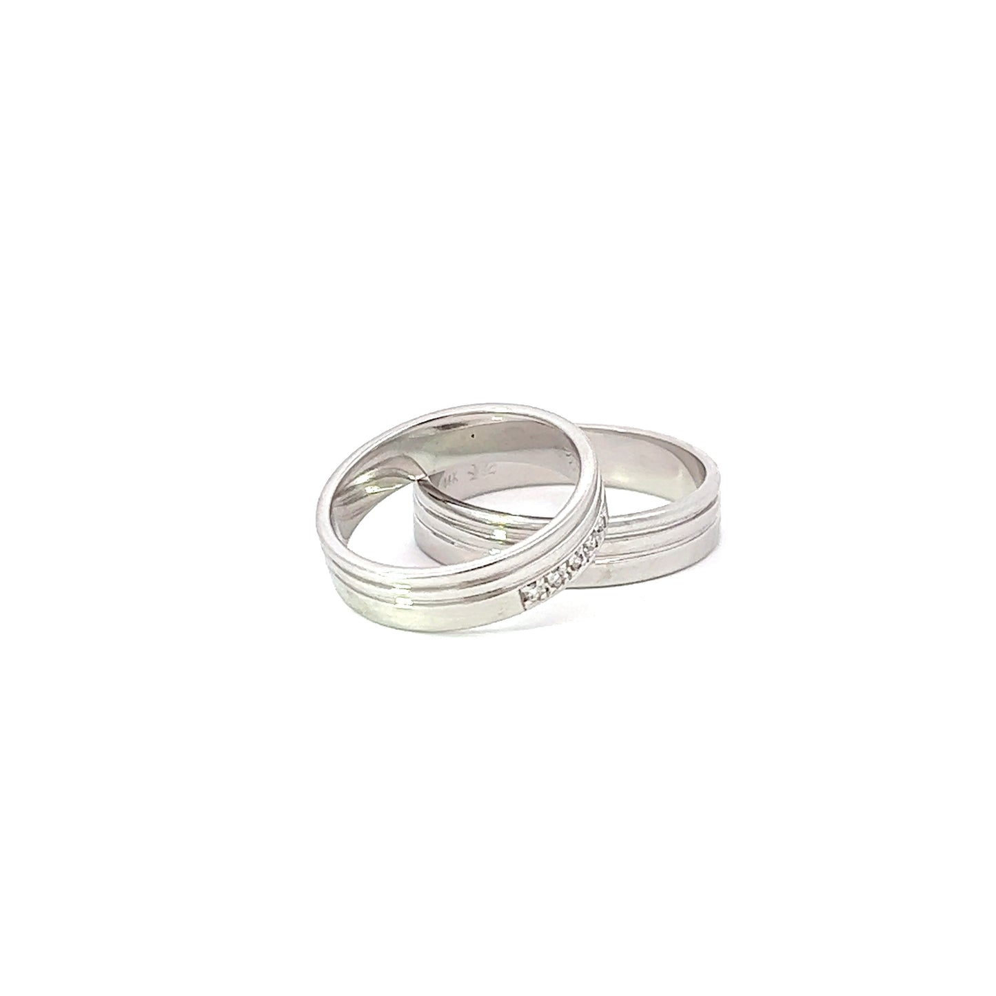 Ring Bands w/ Diamonds 18K White Gold