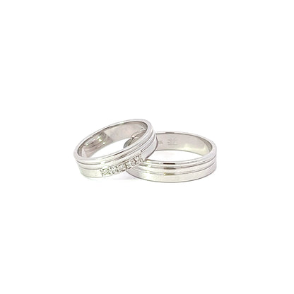 Ring Bands w/ Diamonds 18K White Gold