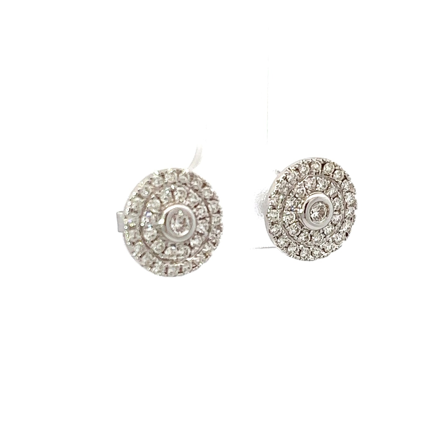 Earrings w/ Diamonds 18K White Gold