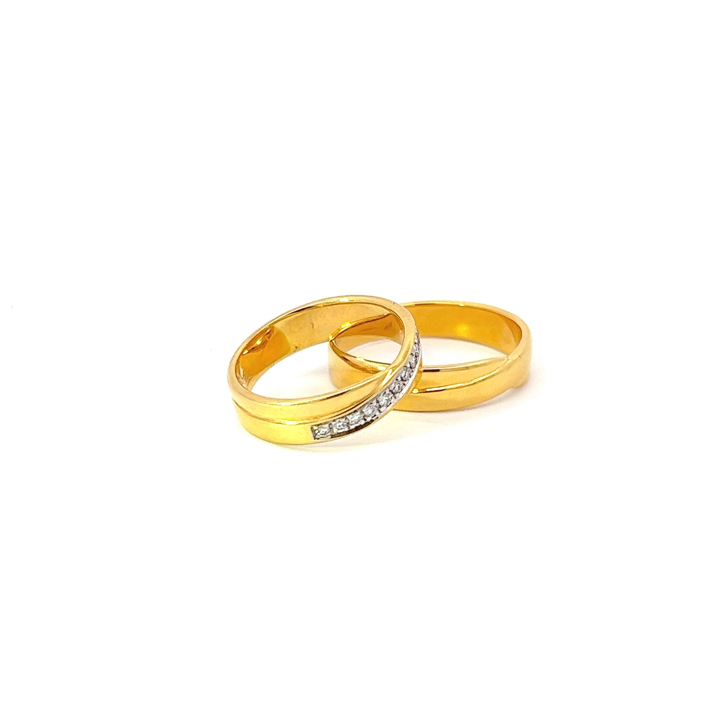 Ring Bands w/ Diamonds 18K Yellow Gold