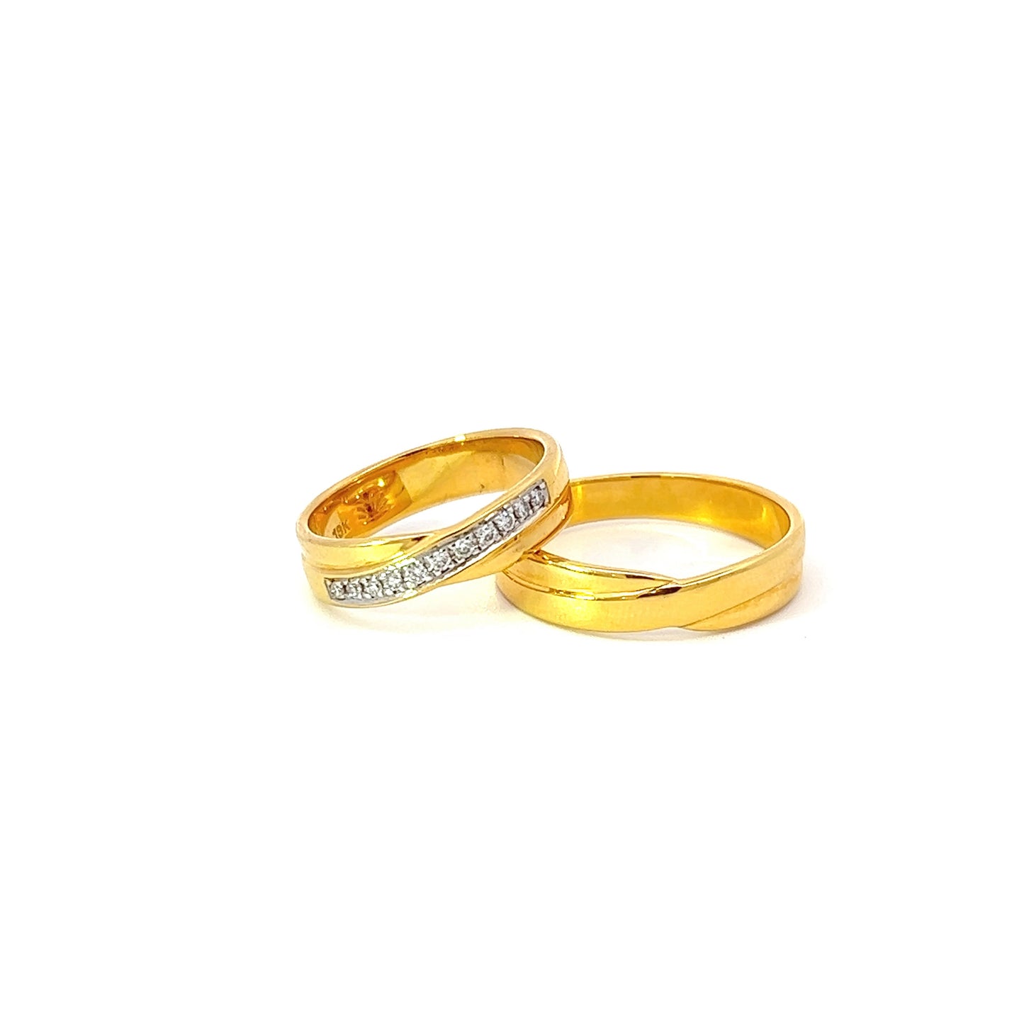 Ring Bands w/ Diamonds 18K Yellow Gold