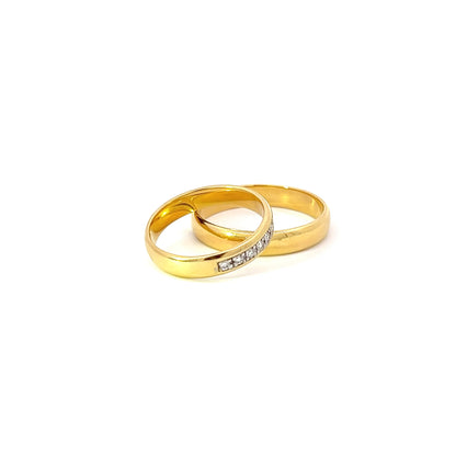 Ring Bands w/ Diamonds 18K Yellow Gold