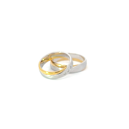 Ring Bands w/ Diamonds 18K Yellow Gold & White Gold