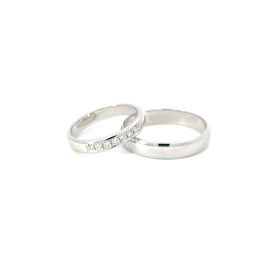 Ring Bands w/ Diamonds 18K White Gold