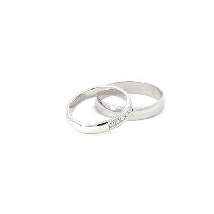 Ring Bands w/ Diamonds 18K White Gold