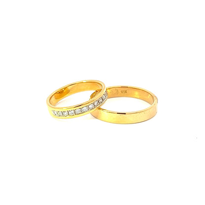 Ring Bands w/ Diamonds 18K Yellow Gold