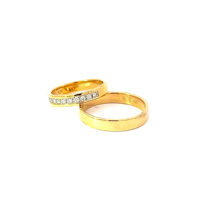 Ring Bands w/ Diamonds 18K Yellow Gold