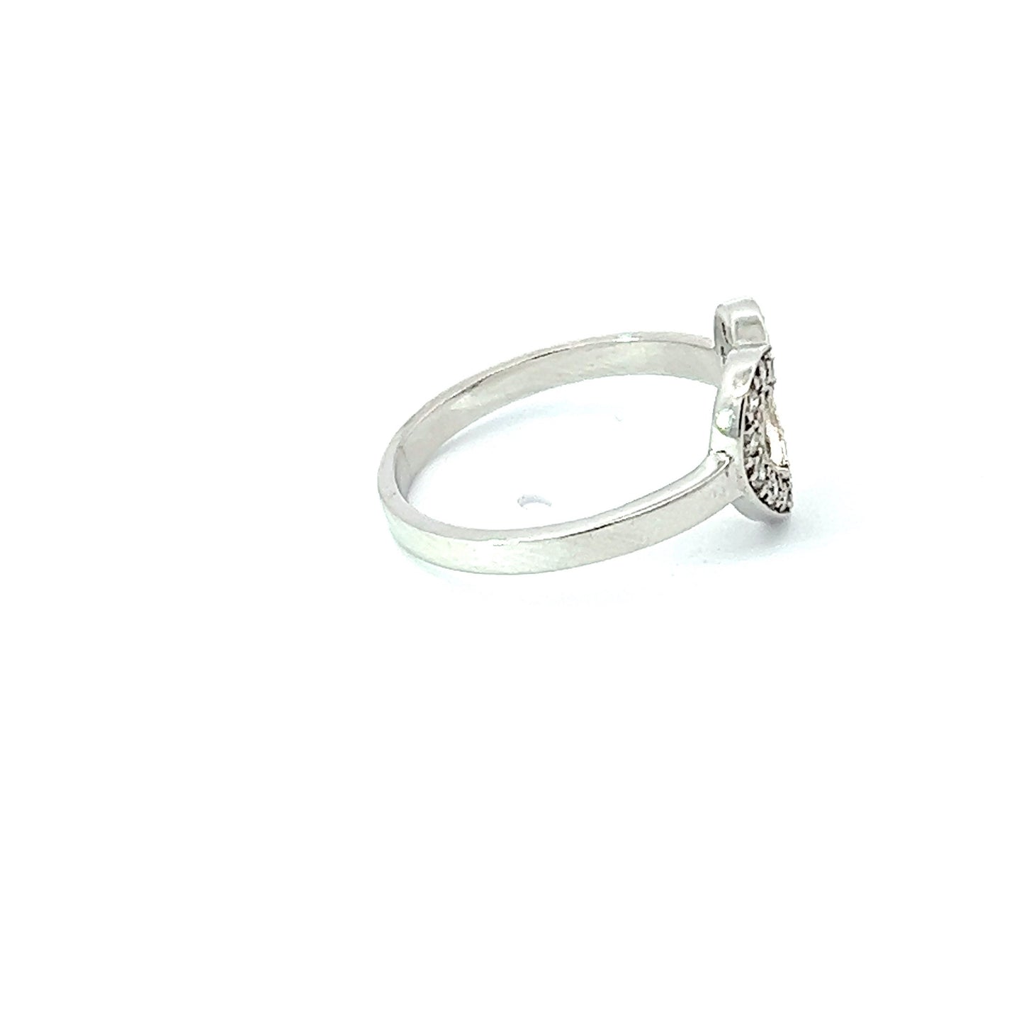 Ring Heart w/ Diamonds 14K White Gold