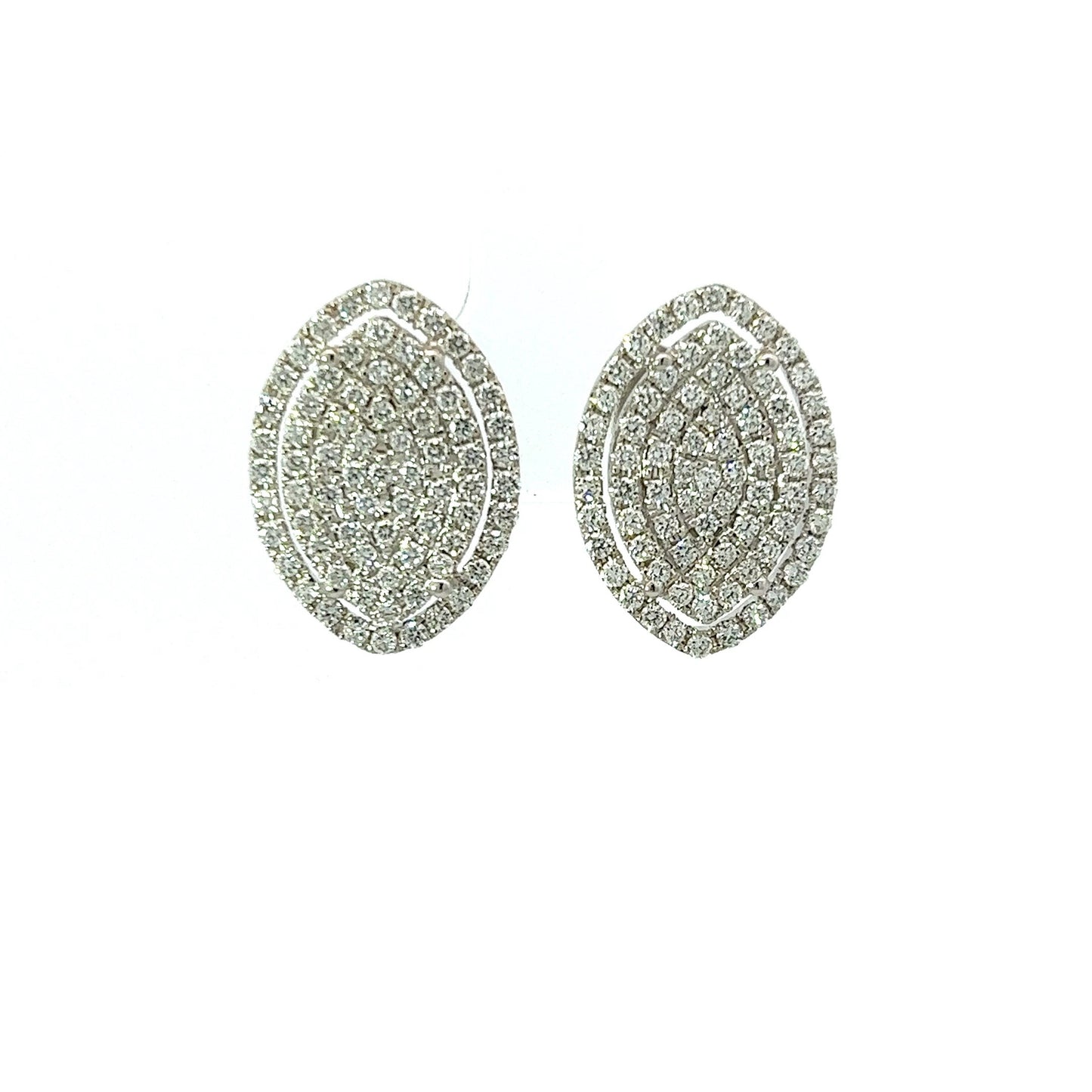 Earrings w/ Diamonds 18K White Gold