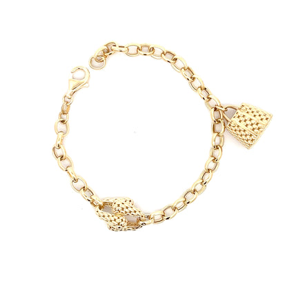 Bracelet Forzentina Knot w/ Bag Charm 18K Yellow Gold