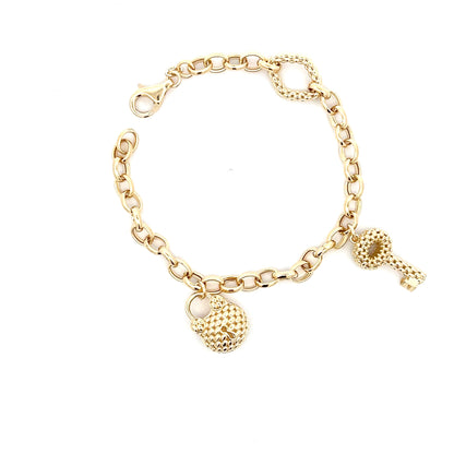 Bracelet Forzentina w/ Key & Bag Charm 18K Yellow Gold