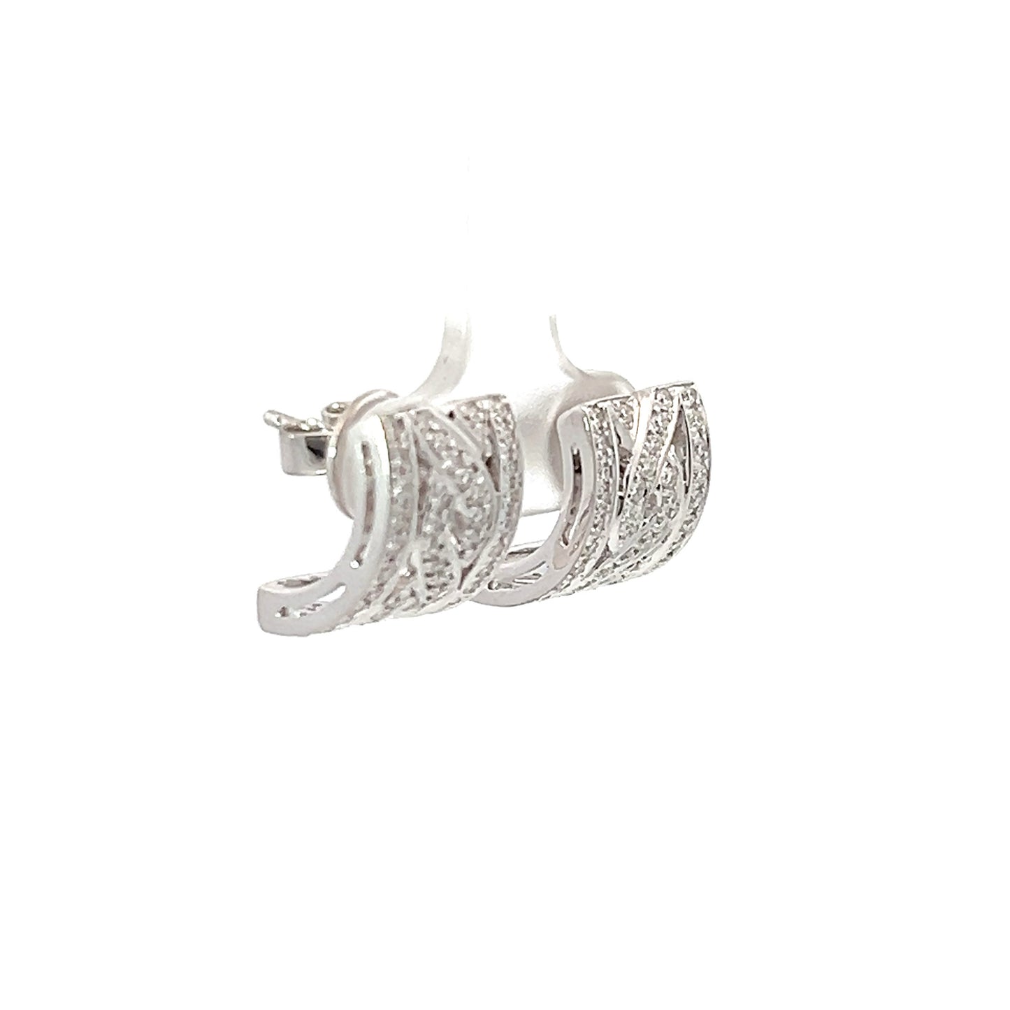 Earrings w/ Diamonds 18K White Gold