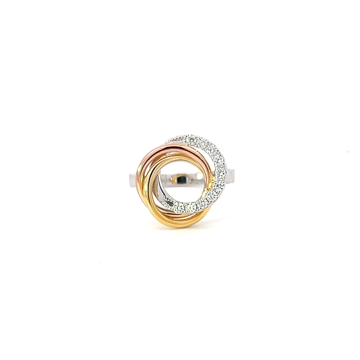 Lady's Ring w/ Diamonds 18K Tricolor