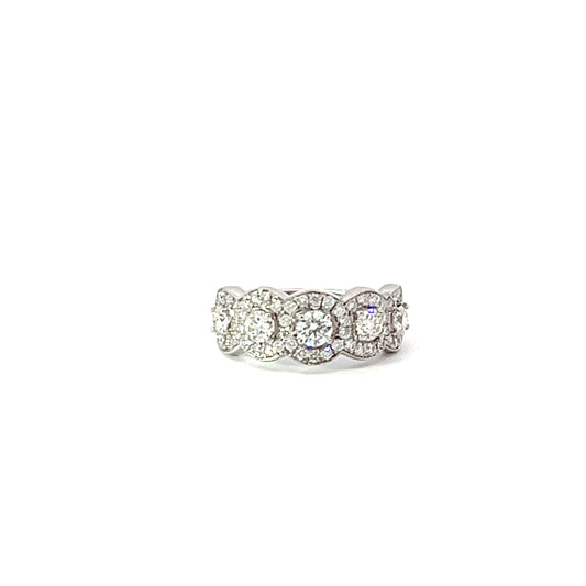 Lady's Ring w/ Diamonds 18K White Gold