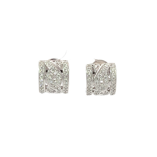 Earrings w/ Diamonds 18K White Gold