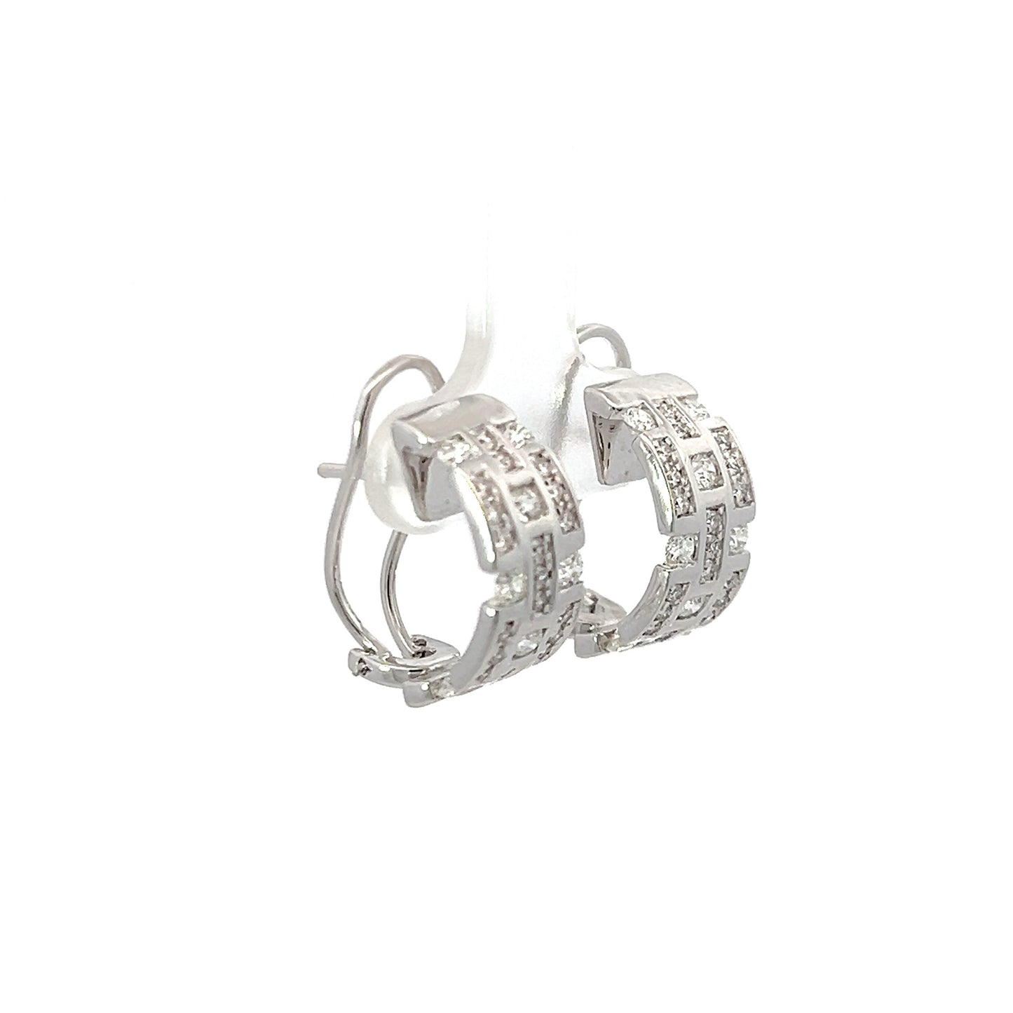 Earrings w/ Diamonds 18K White Gold