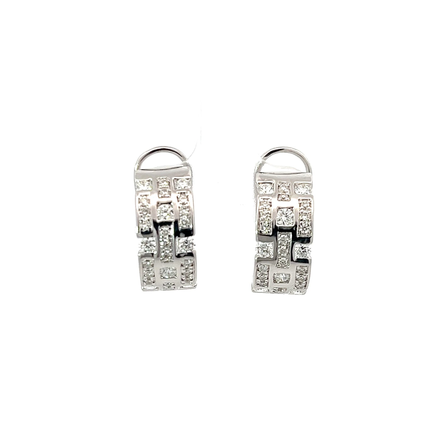 Earrings w/ Diamonds 18K White Gold