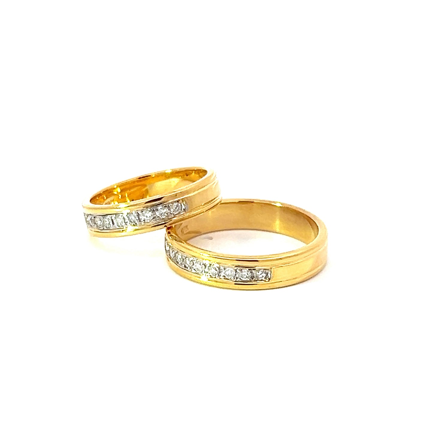 Ring Bands w/ Diamonds 18K Yellow Gold