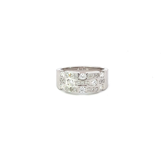 Lady's Ring w/ Diamonds 18K White Gold