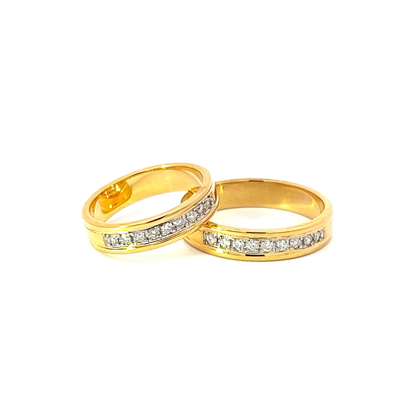 Ring Bands w/ Diamonds 18K Yellow Gold