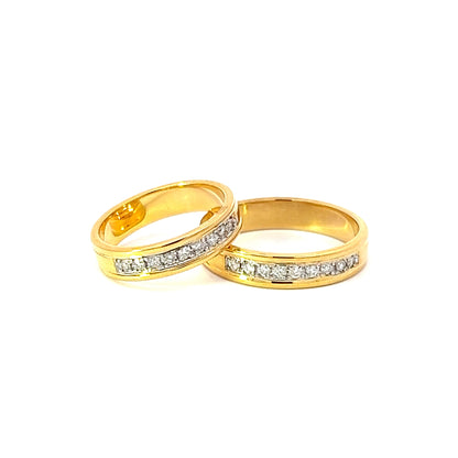 Ring Bands w/ Diamonds 18K Yellow Gold