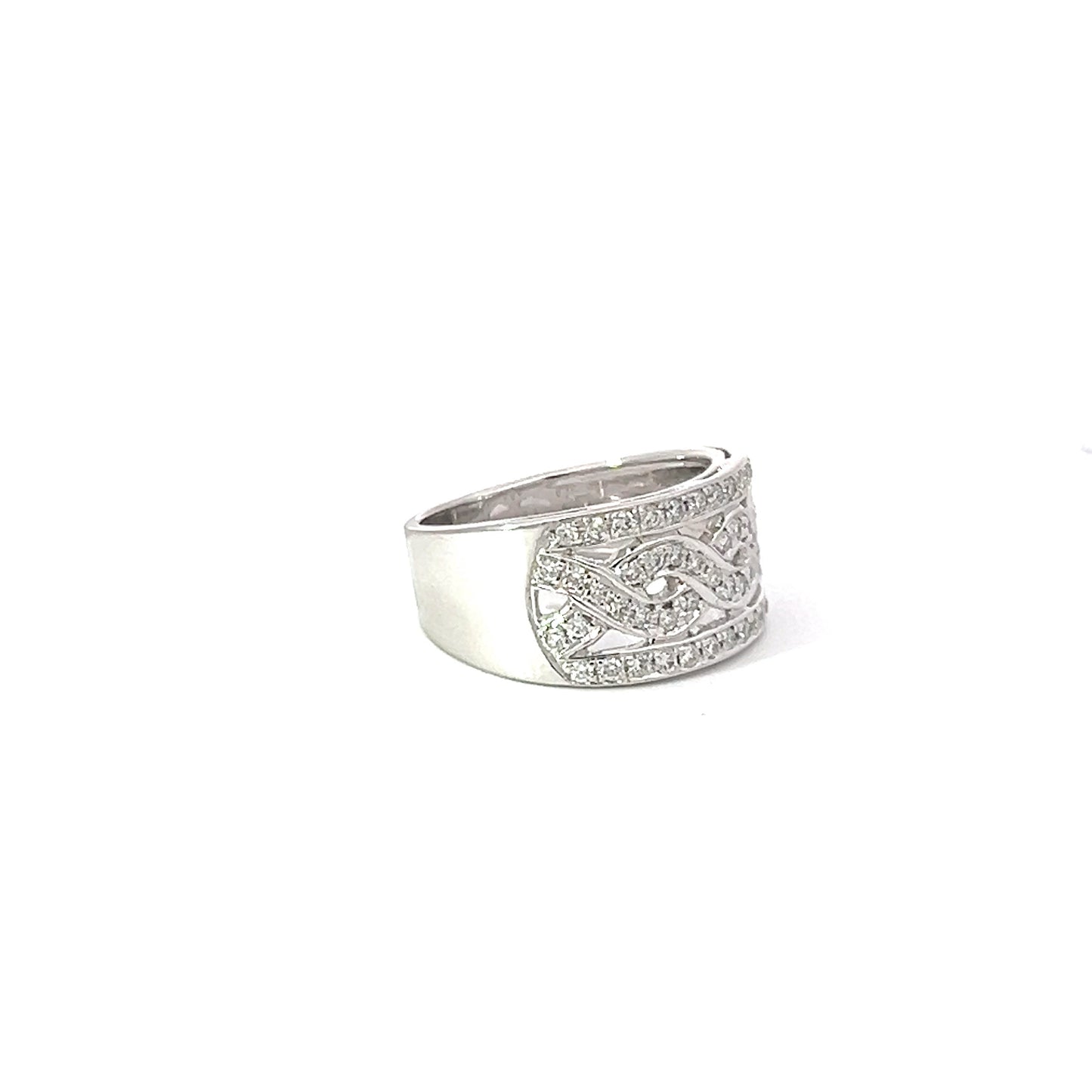 Lady's Ring w/ Diamonds 18K White Gold