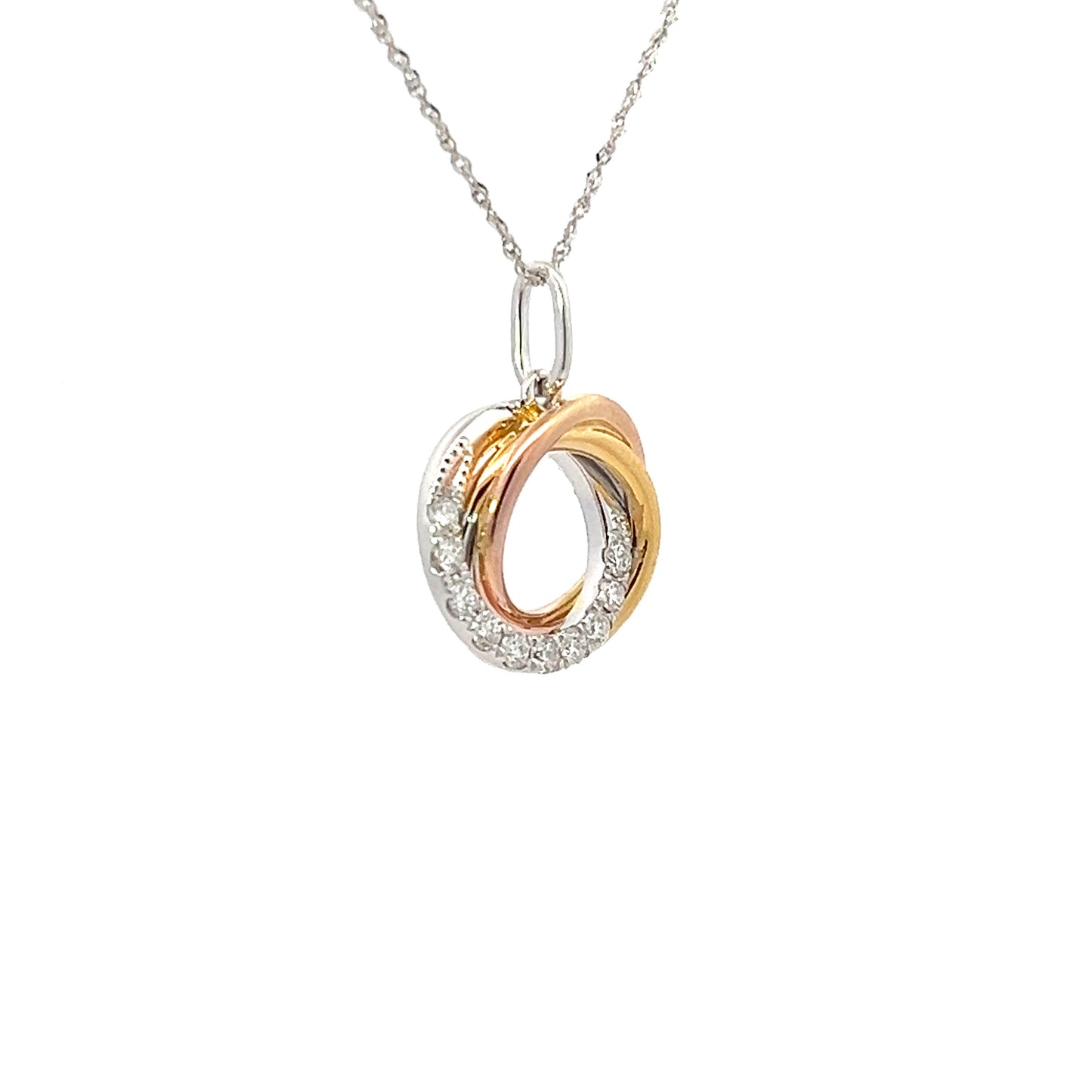 Pendant w/ Diamonds 18K Tricolor