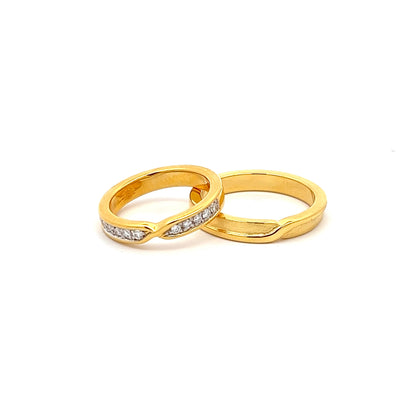 Ring Band w/ Diamonds 18K Yellow Gold