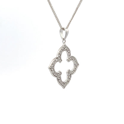 Pendant w/ 44 Diamonds 18K White Gold