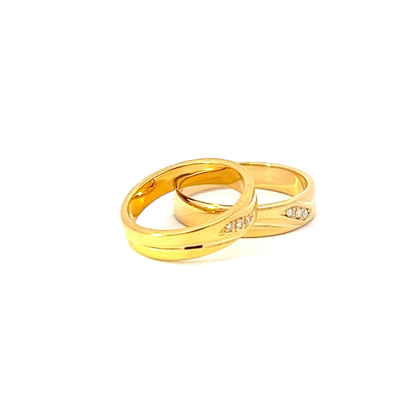 Ring Bands w/ Diamonds 18K Yellow Gold