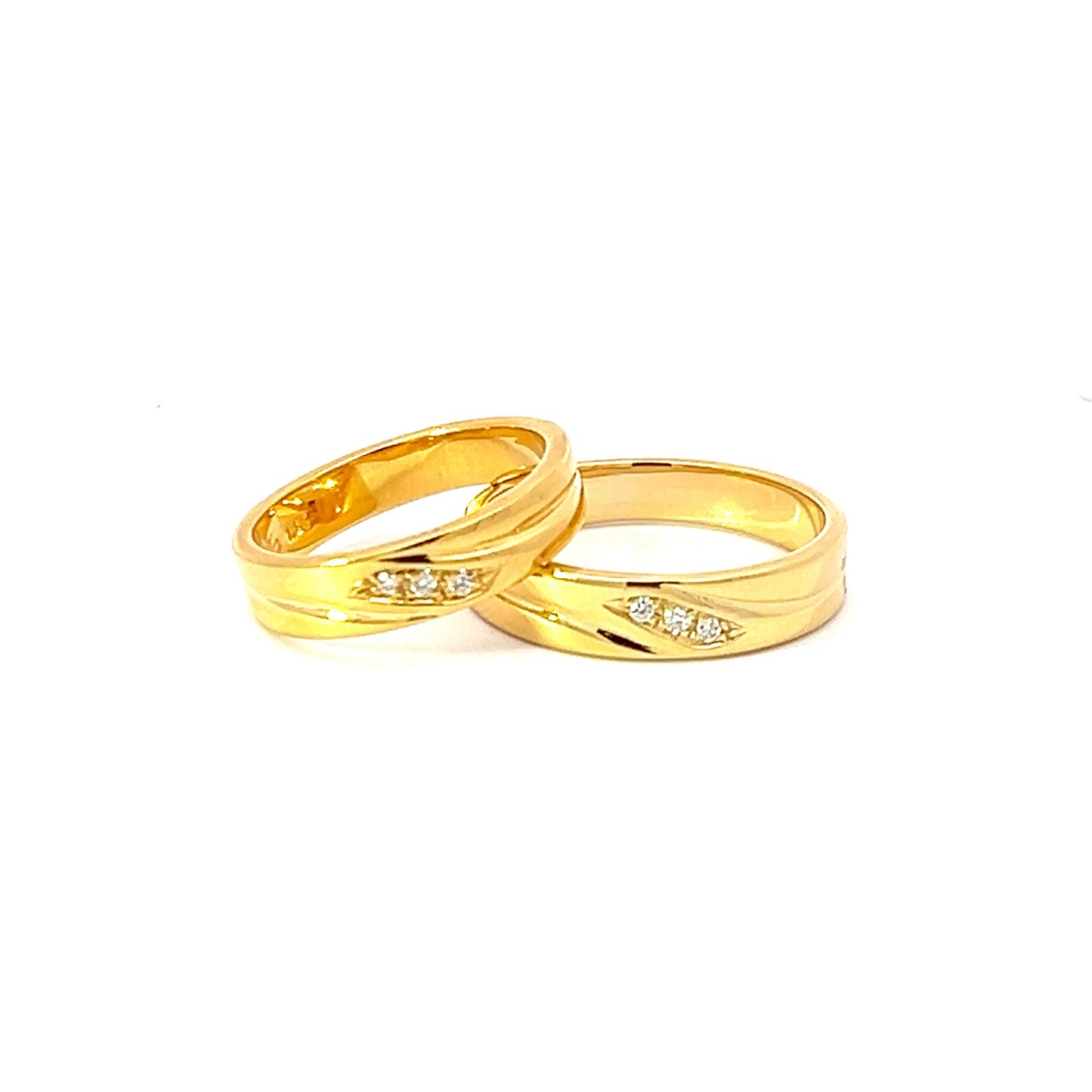 Ring Bands w/ Diamonds 18K Yellow Gold