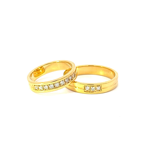 Ring Bands w/ Diamonds 18K Yellow Gold