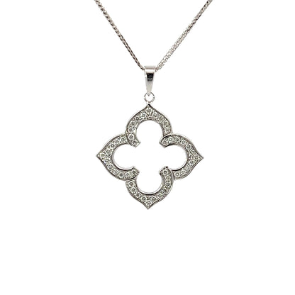 Pendant w/ 44 Diamonds 18K White Gold