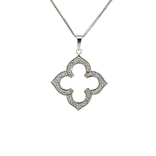 Pendant w/ 44 Diamonds 18K White Gold