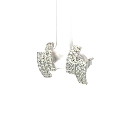 Earrings w/ Diamonds 18K White Gold