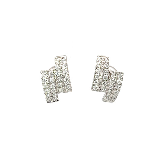 Earrings w/ Diamonds 18K White Gold