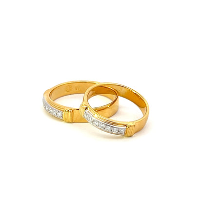 Ring Bands w/ Diamonds 18K Yellow Gold