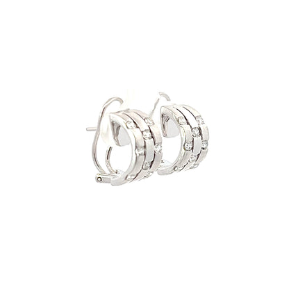 Earrings w/ Diamonds 18K White Gold