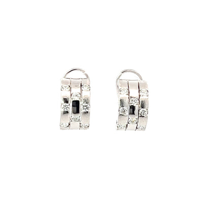 Earrings w/ Diamonds 18K White Gold