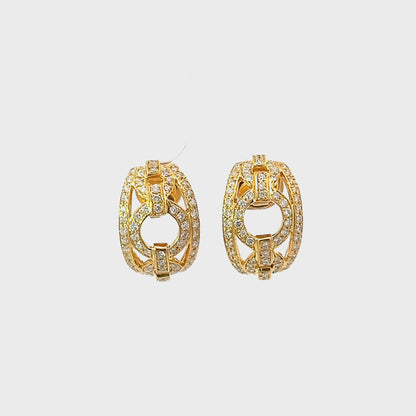 Earrings w/ Diamonds 18K Yellow Gold