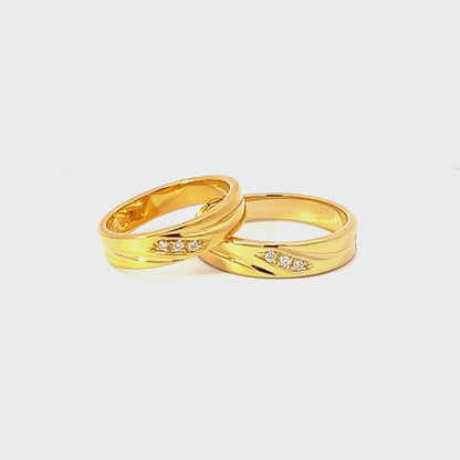 Ring Bands w/ Diamonds 18K Yellow Gold