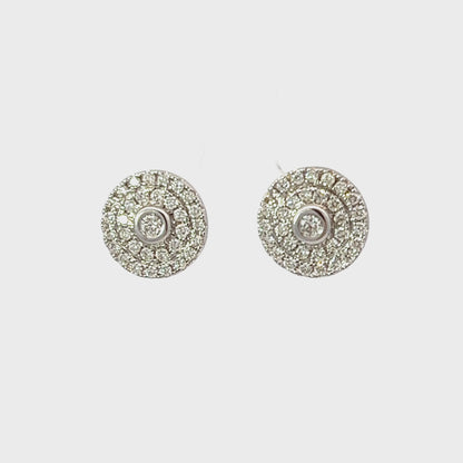 Earrings w/ Diamonds 18K White Gold